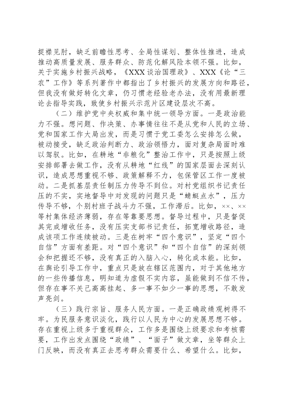 党工委副书记主题教育专题民主生活会发言提纲.docx，第2页预览