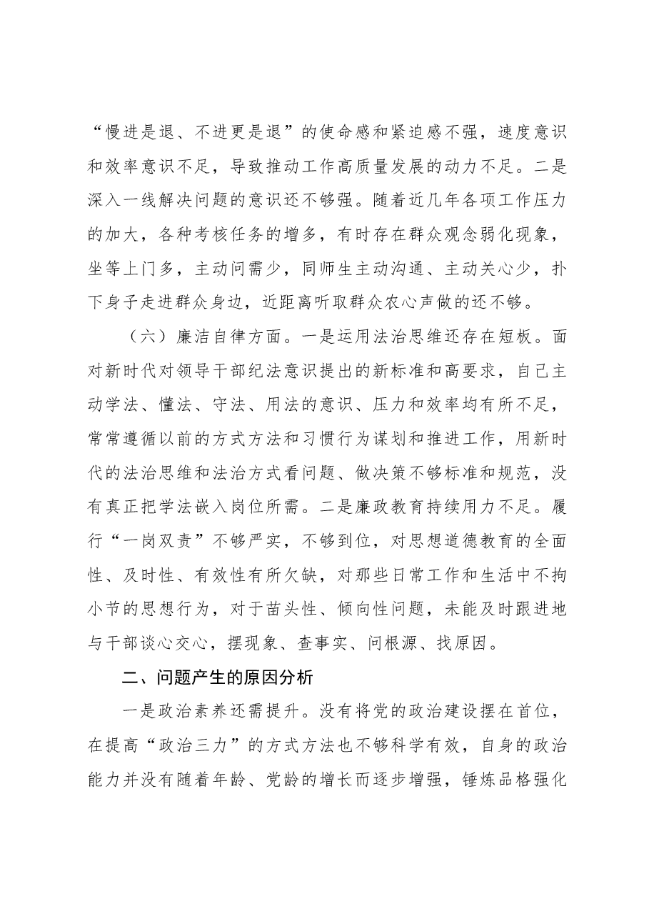 (2篇)2023年主题教育民主生活会个人对照检查材料.docx,第4页预览