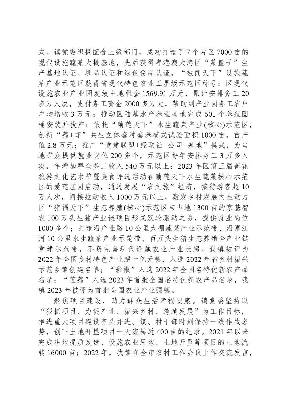 镇党委关于2023年度党建引领乡村振兴工作报告.docx，第2页预览