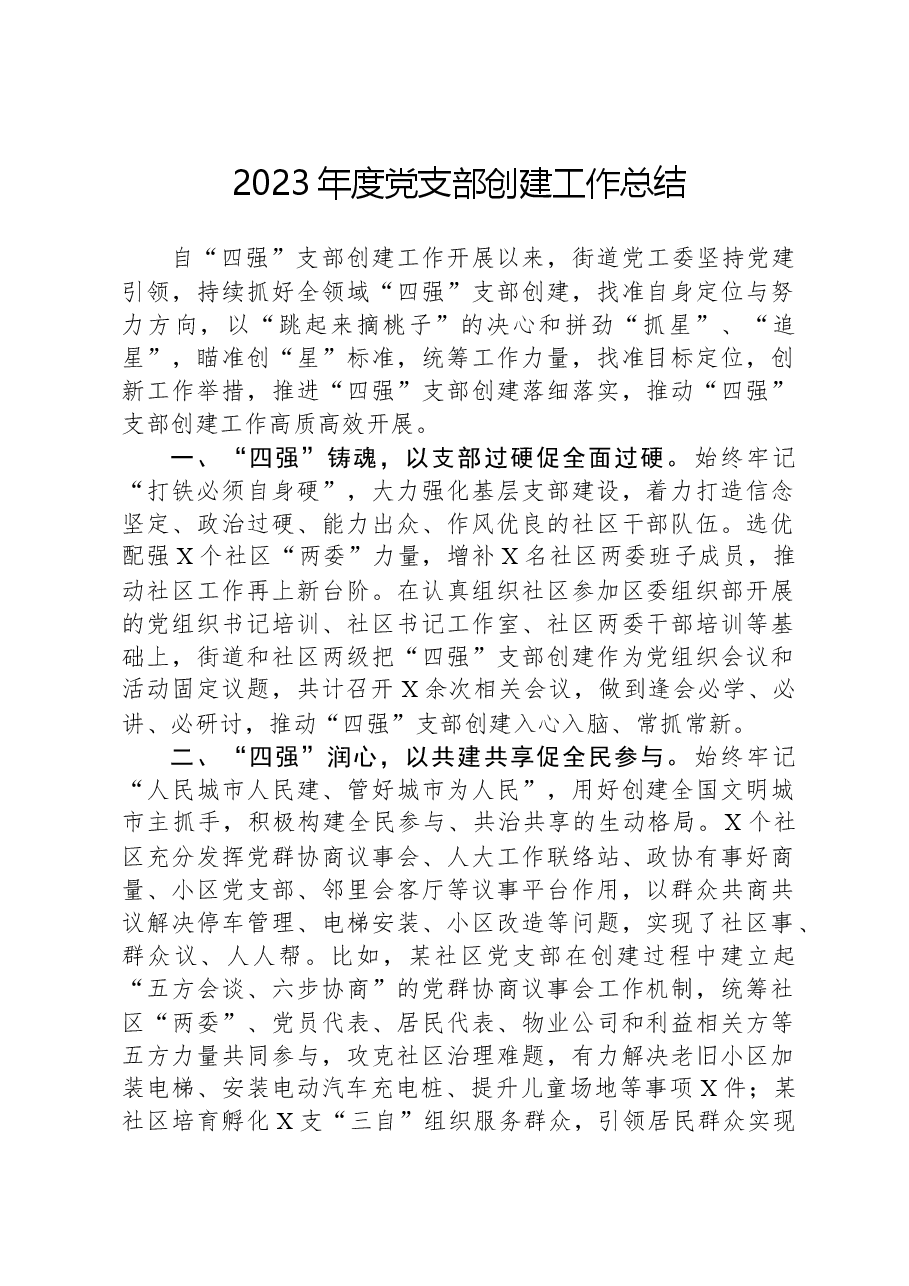 2023年度党支部创建工作总结.docx,第1页预览