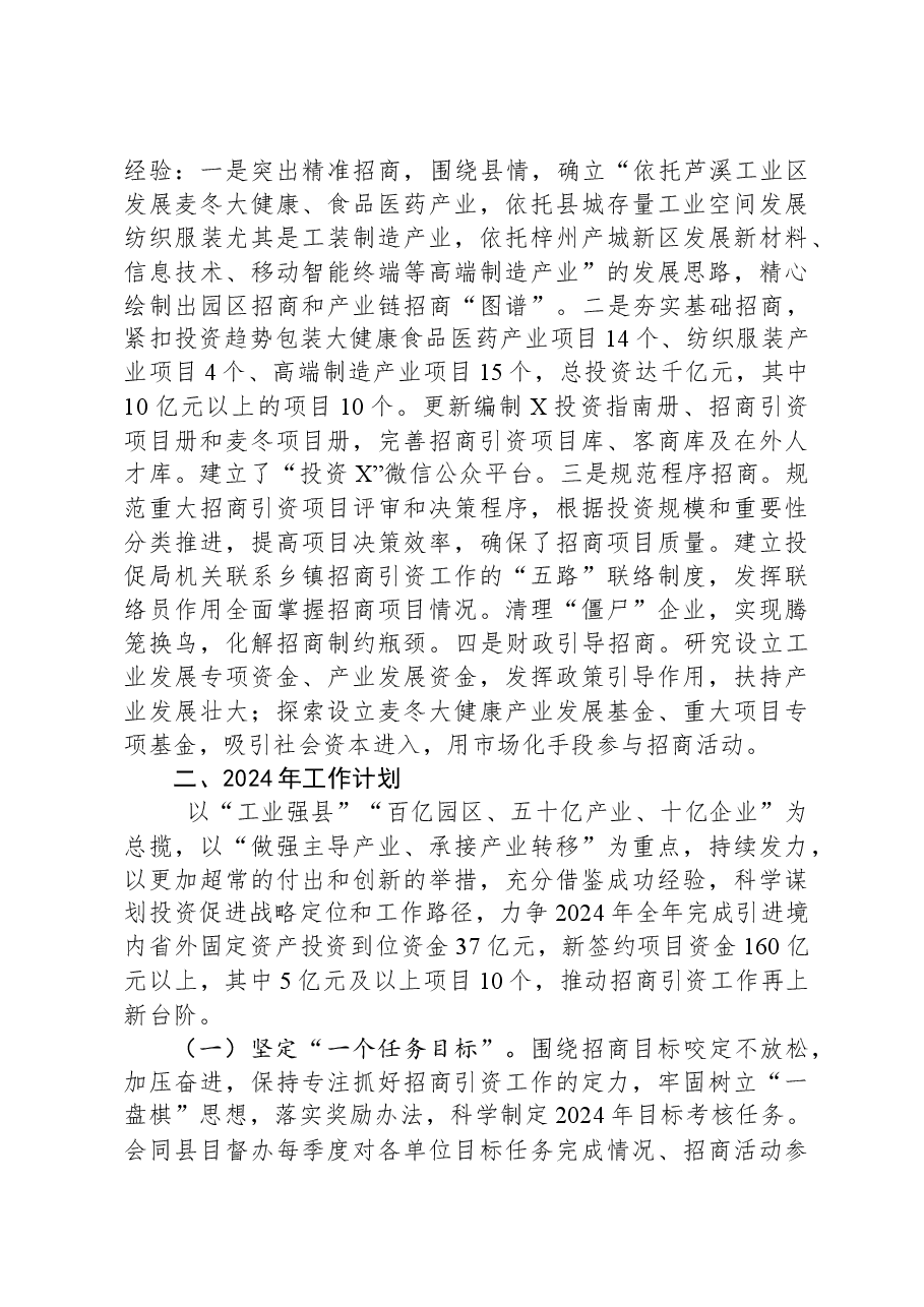 县2023年投资促进工作总结和2024年工作计划.docx,第3页预览