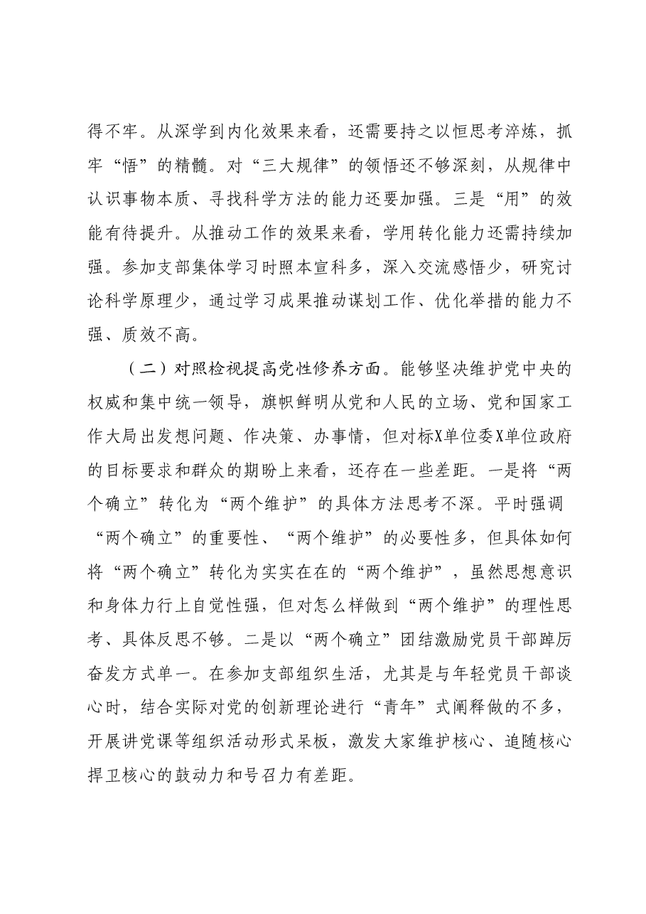 XX党支部2023年度组织生活会发言提纲.docx，第2页预览