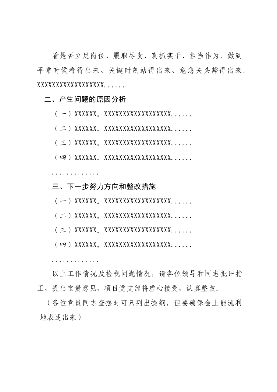 主题教育组织生活会对照检查(党员个人模板)(空白).doc,第2页预览