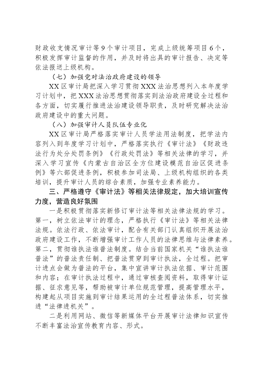 区审计局2023年度法治政府建设工作总结.docx,第3页预览