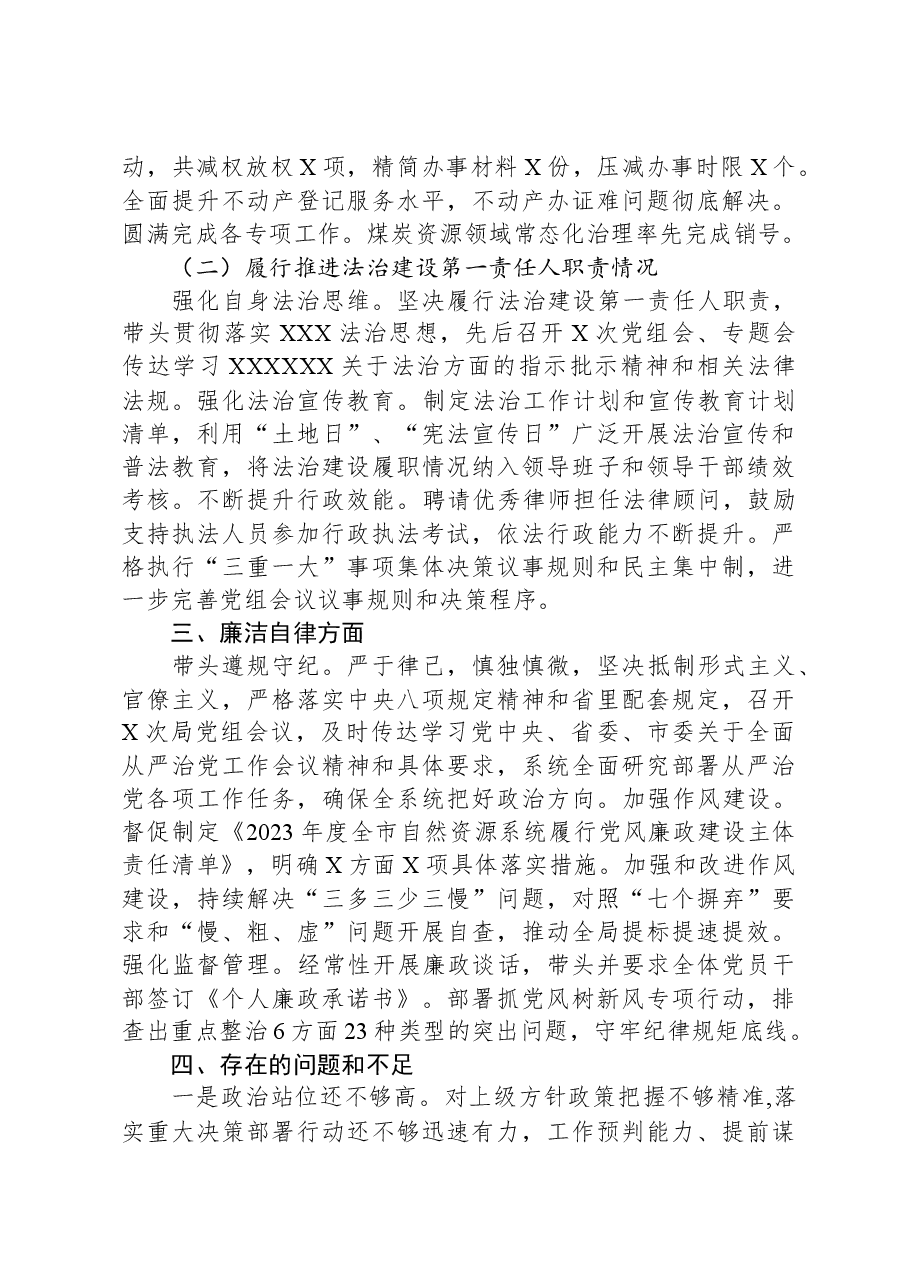 2023年自然资源和规划局局长个人述职报告.docx,第2页预览