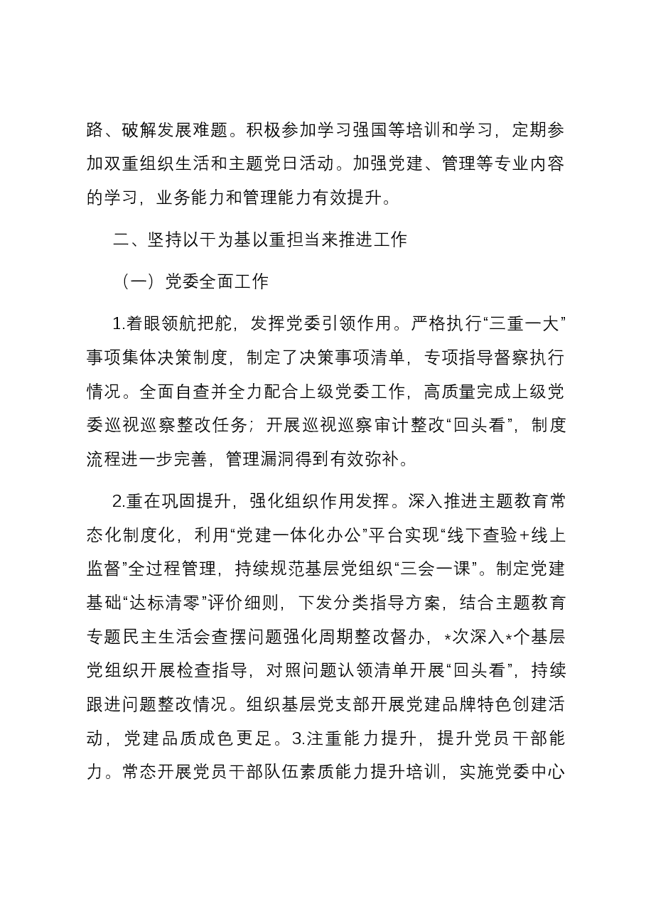 公司党委书记述学述职述廉报告.docx,第2页预览
