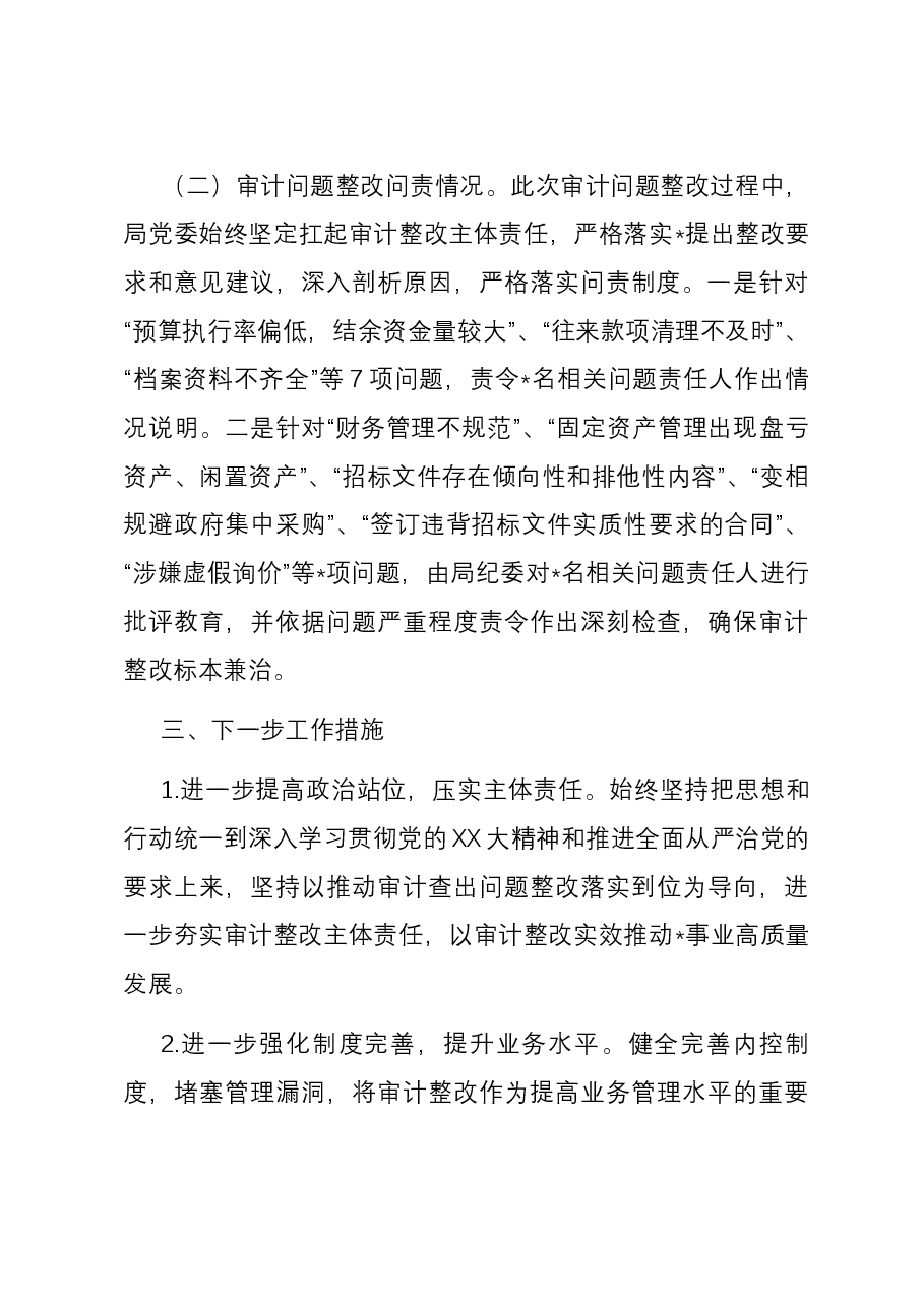 局履行经济责任审计整改情况的报告.docx,第3页预览