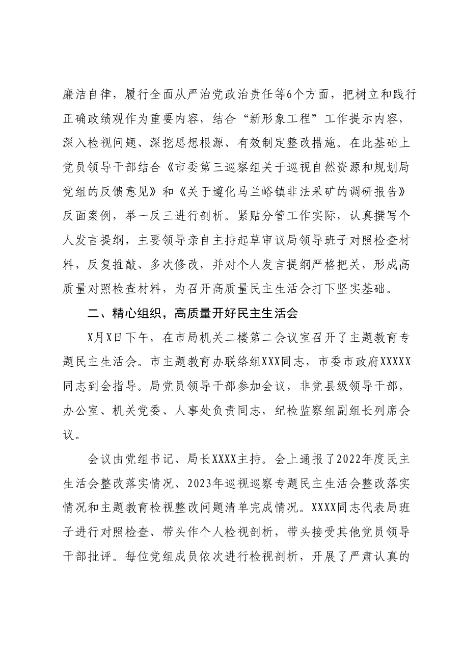 关于主题教育专题民主生活会召开情况的报告.docx,第3页预览