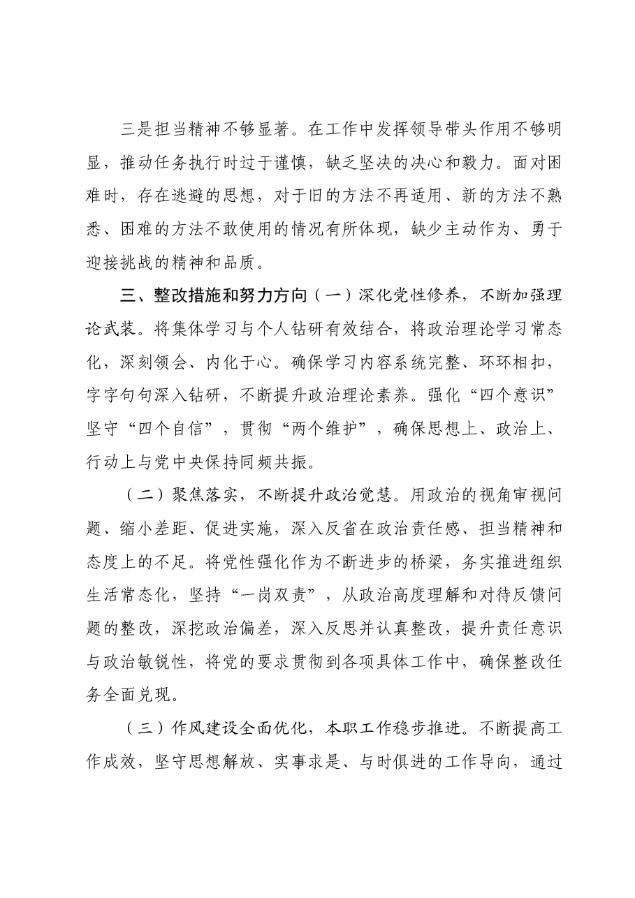 2023年度组织生活会发言提纲 (3).docx，第4页预览