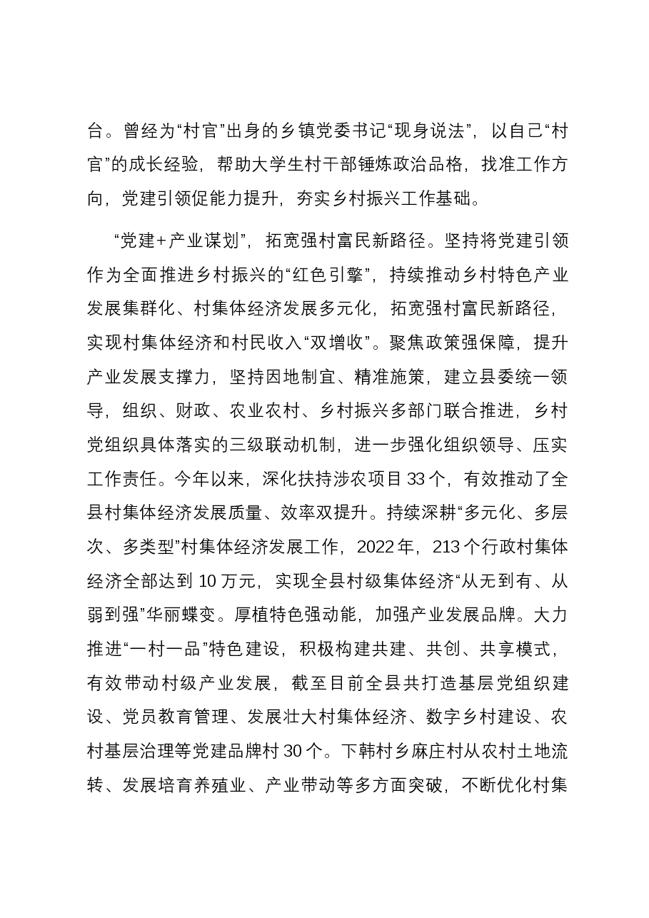 在全市党建引领乡村振兴高质量发展推进会上的汇报发言.docx,第4页预览