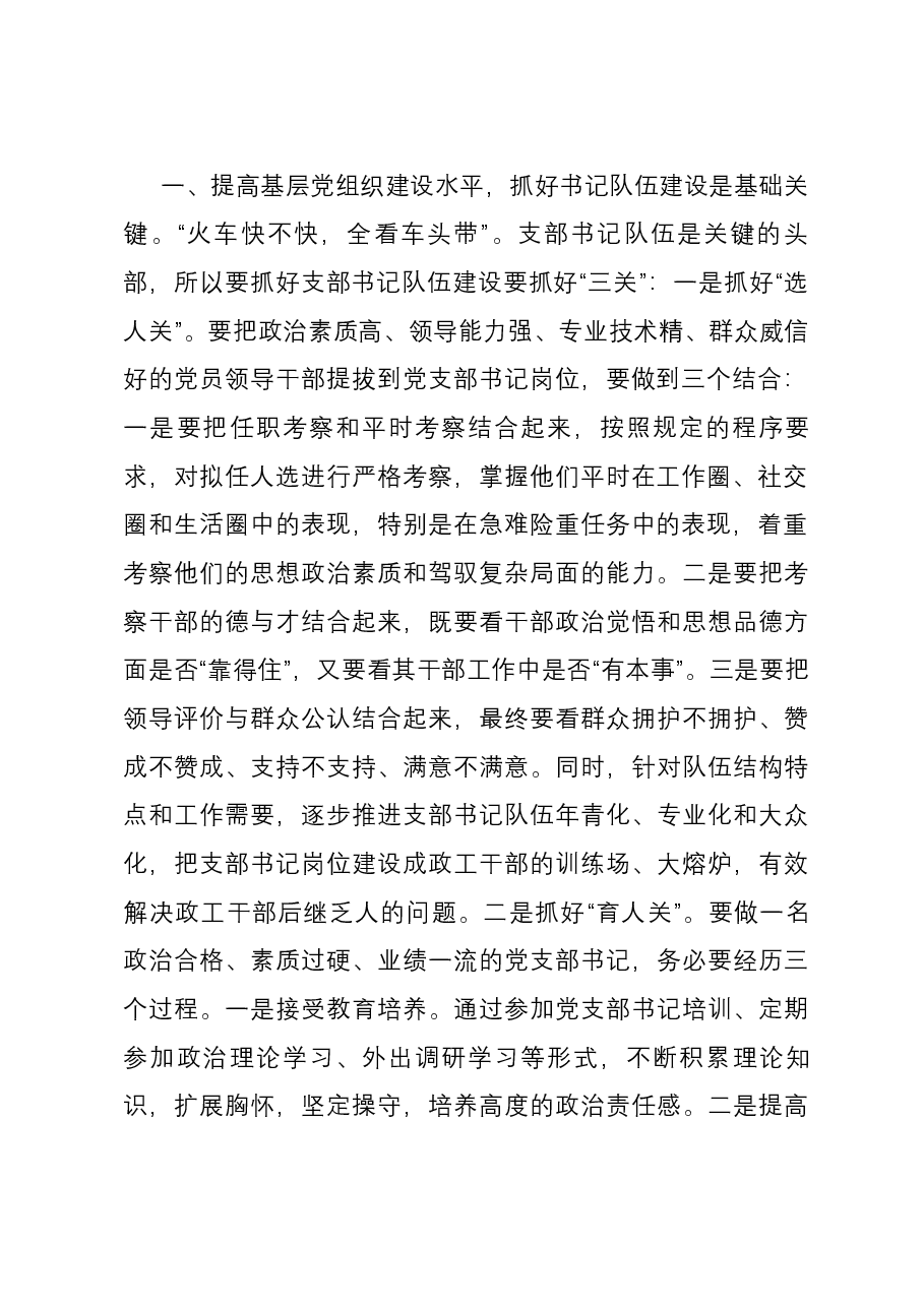 党课讲稿:夯实基础 把握重点 切实提升基层党组织建设质效.docx,第2页预览