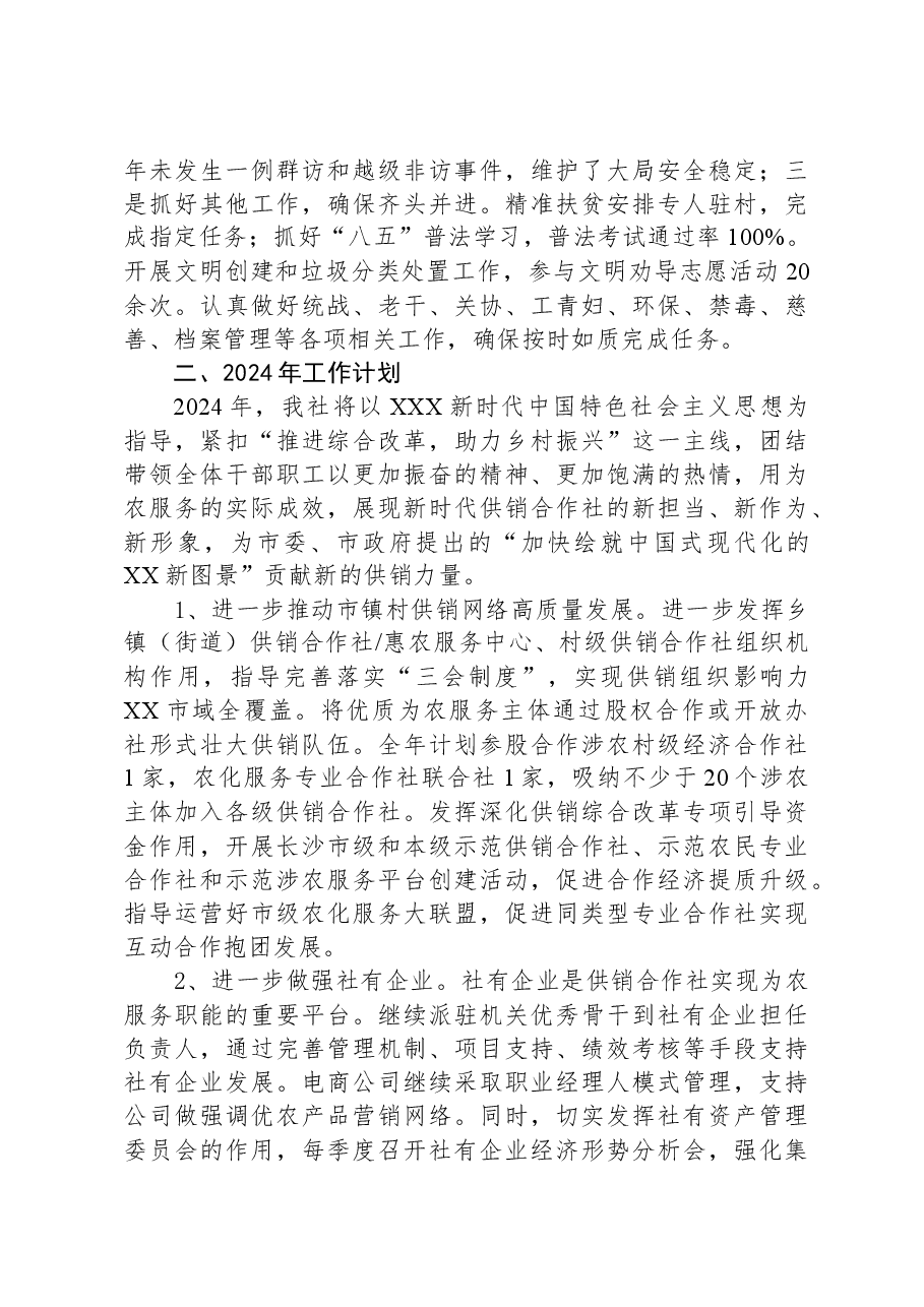 市供销合作社联合社2023年工作总结及2024年工作计划.docx，第4页预览
