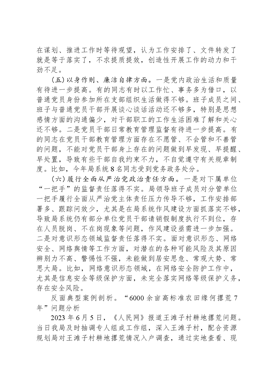 农业农村局领导班子对照检查材料.docx,第4页预览