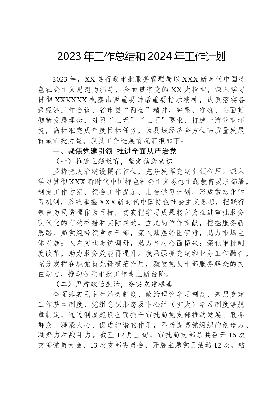 2023年工作总结和2024年工作计划09.docx,第1页预览