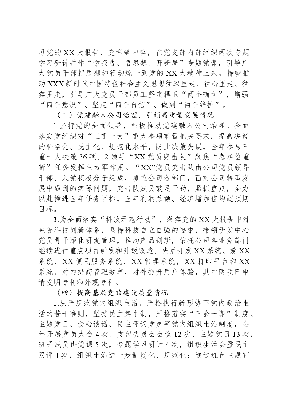 XX党支部书记述职报告.docx，第2页预览