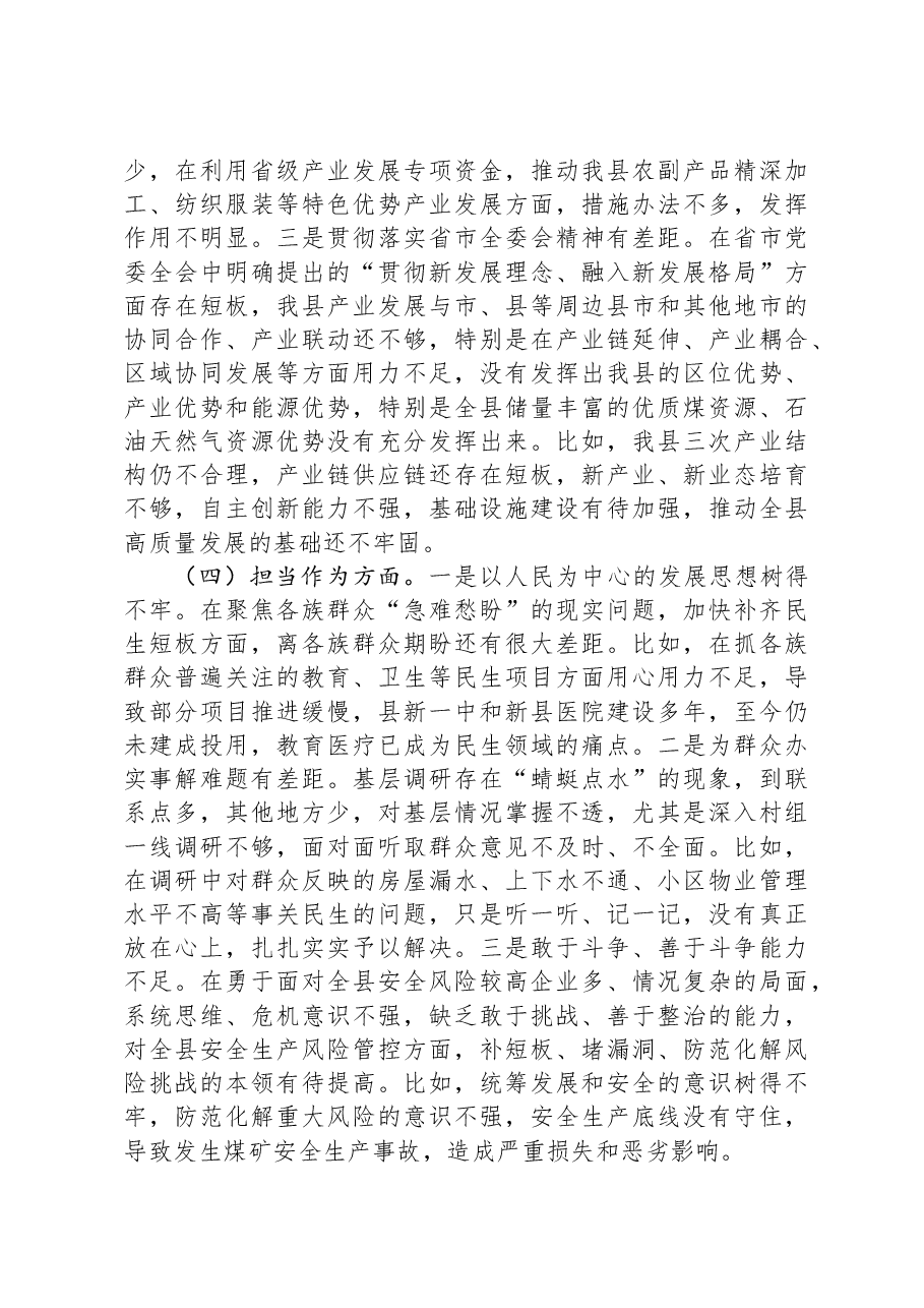 第二批主题教育专题民主生活会领导班子对照检查剖析材料.docx,第3页预览
