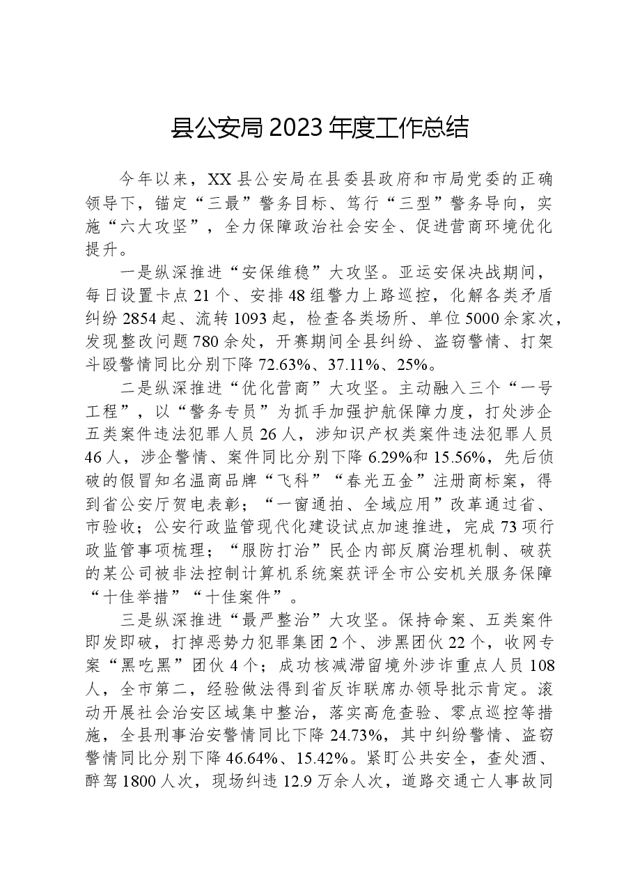 县公安局2023年度工作总结01.docx,第1页预览