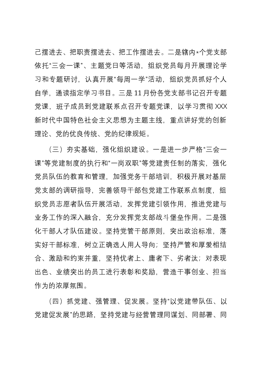 某支行党支部书记2023年度基层党建工作述职.docx,第2页预览