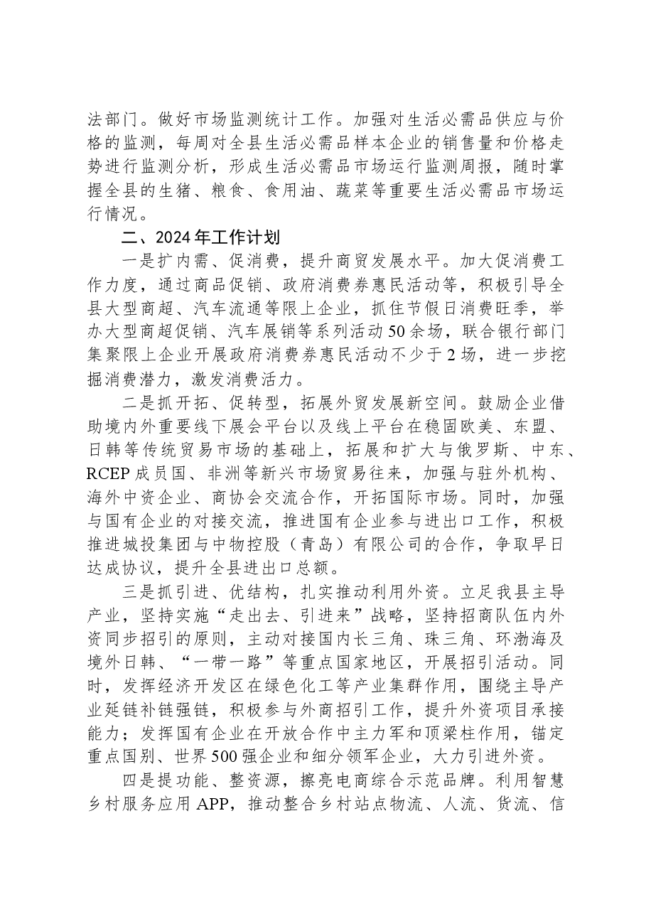 县商务局2023年工作总结以及2024年工作计划.docx，第3页预览