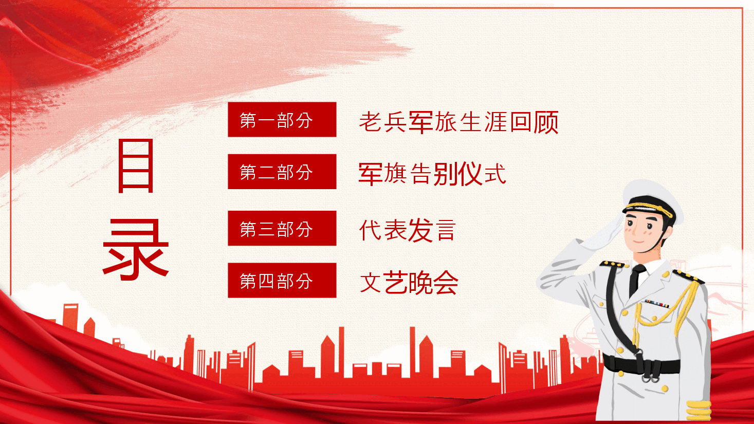 红色老兵退伍仪式PPT.pptx,第3页预览