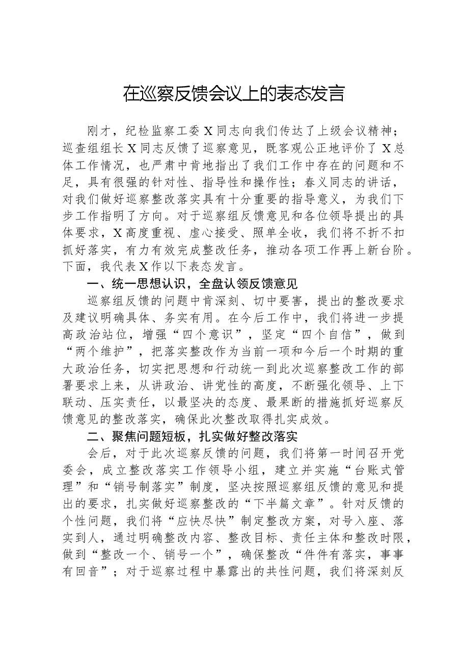 在巡察反馈会议上的表态发言01.docx,第1页预览
