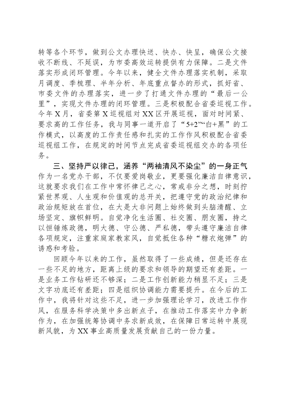 区委办副主任2023年个人述职报告.docx,第2页预览