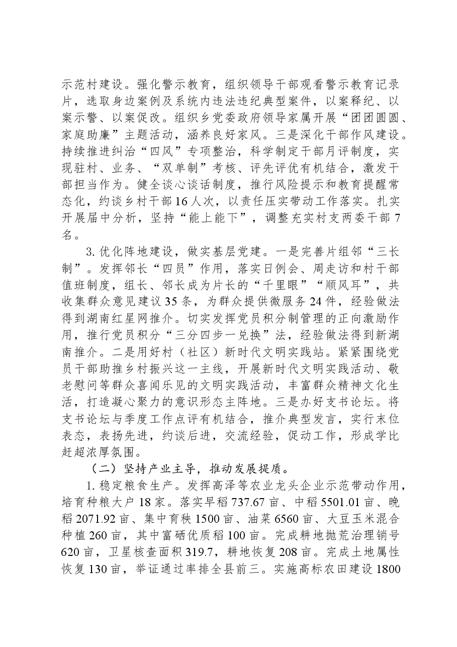 乡2023年度工作总结及2024年工作谋划.docx,第2页预览