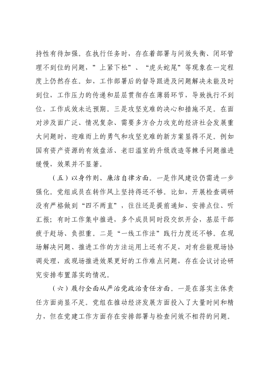 政府党组班子主题教育专题民主生活会对照检查材料.docx,第4页预览