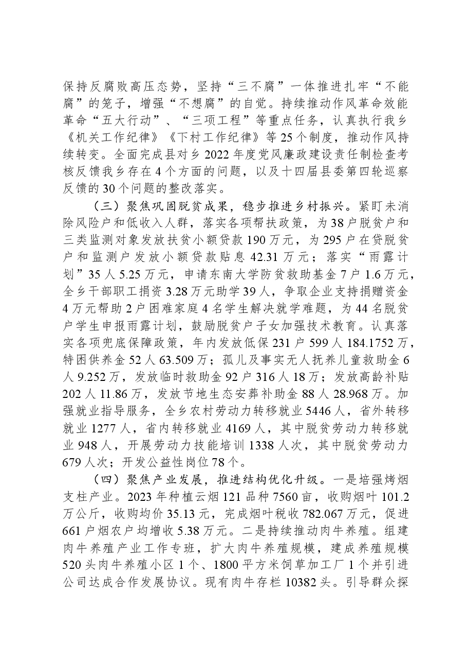 乡党委书记2023年个人述职报告.docx,第4页预览
