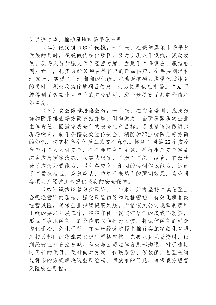 国企2023年度生产经营工作报告.docx,第2页预览