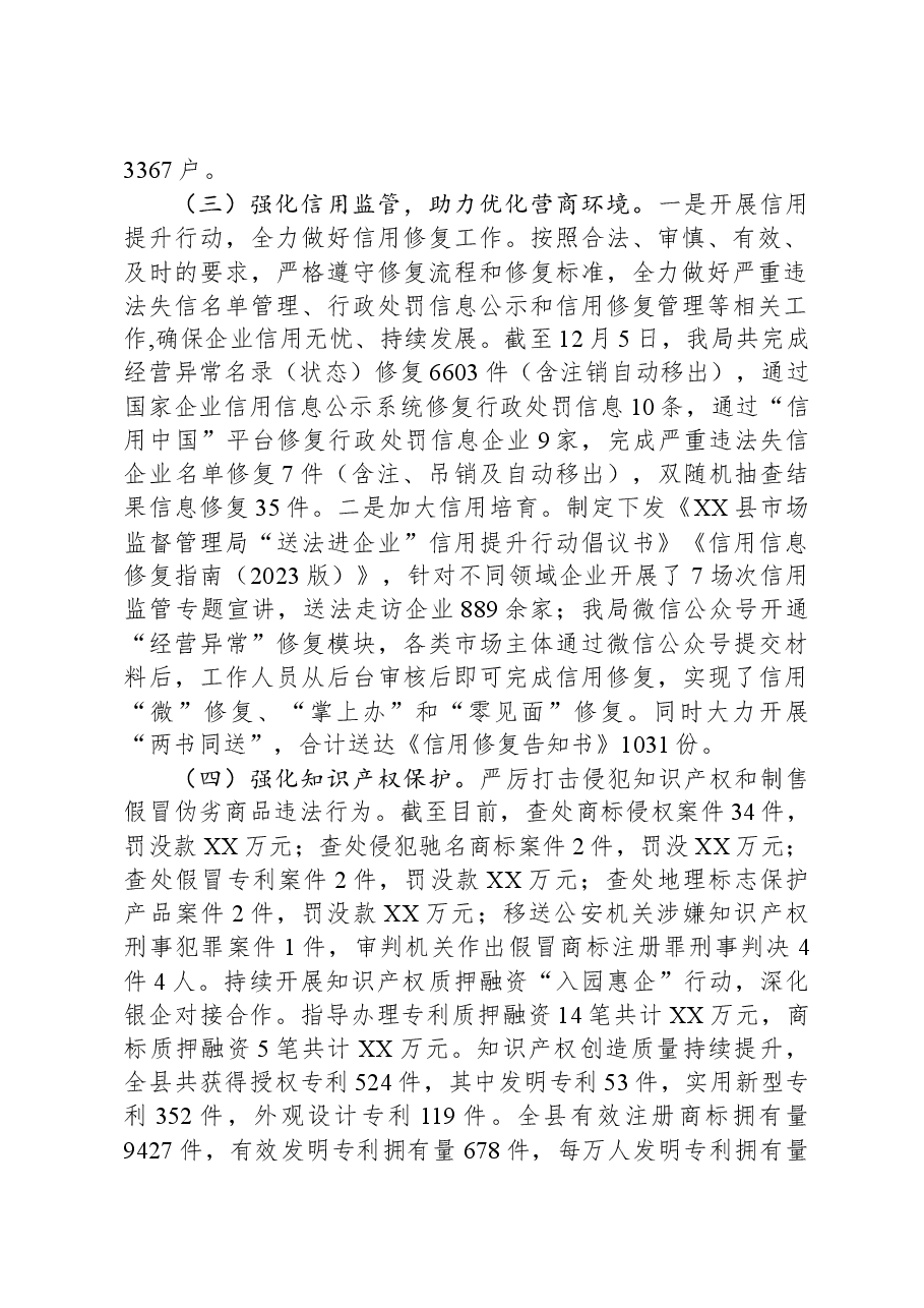 县市场监管局2023年工作总结及 2024年工作计划.docx,第2页预览