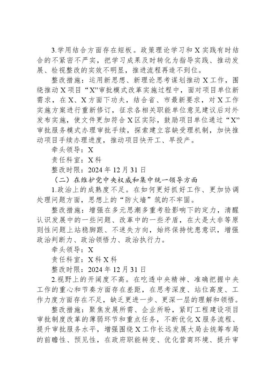 行政审批局主题教育专题民主生活会整改工作方案.docx，第3页预览