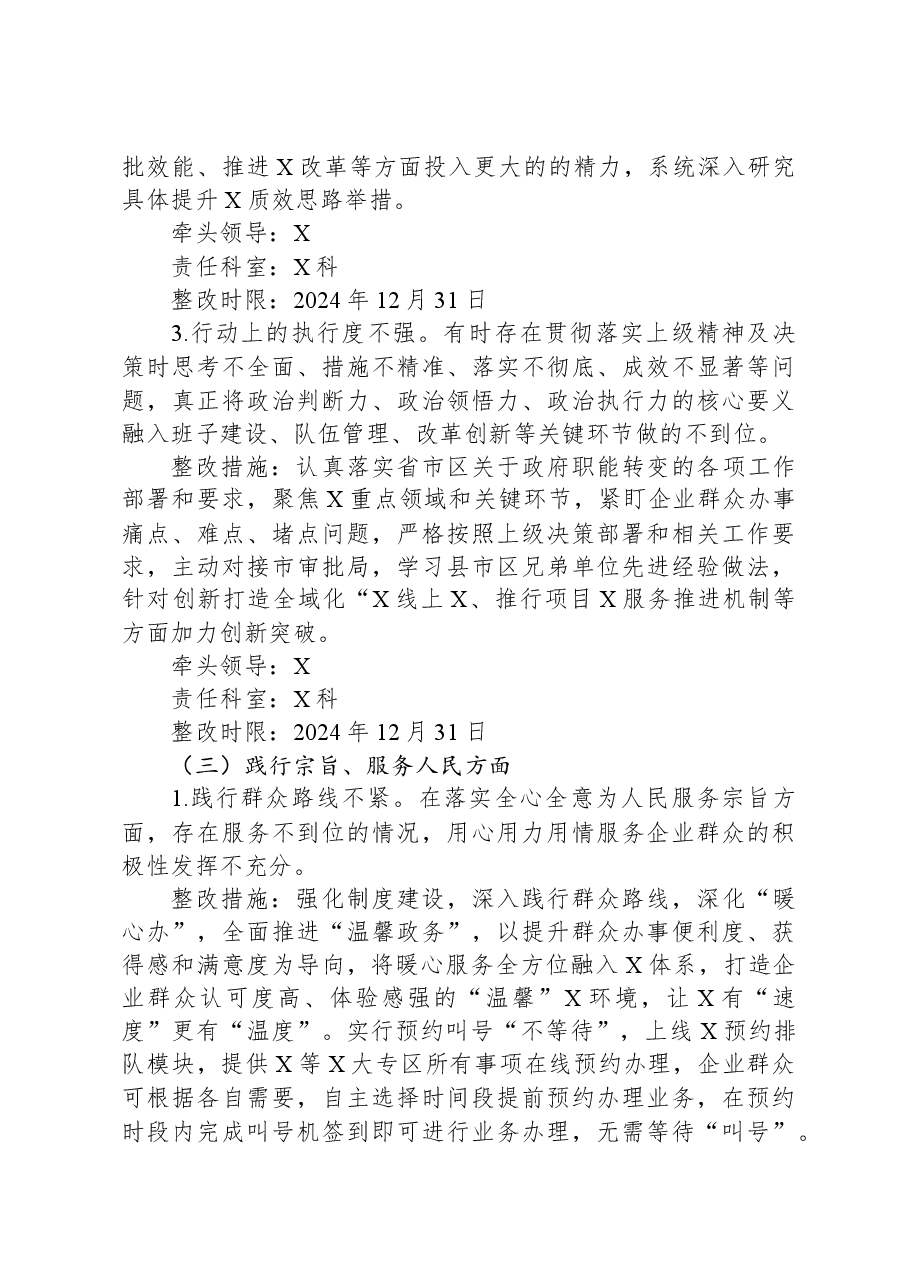 行政审批局主题教育专题民主生活会整改工作方案.docx，第4页预览