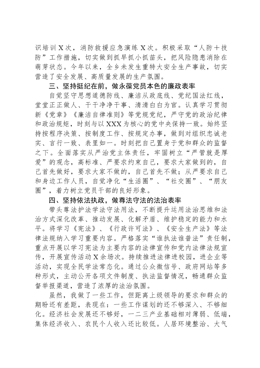 乡镇领导干部2023年述学述职述廉述法报告.docx,第3页预览