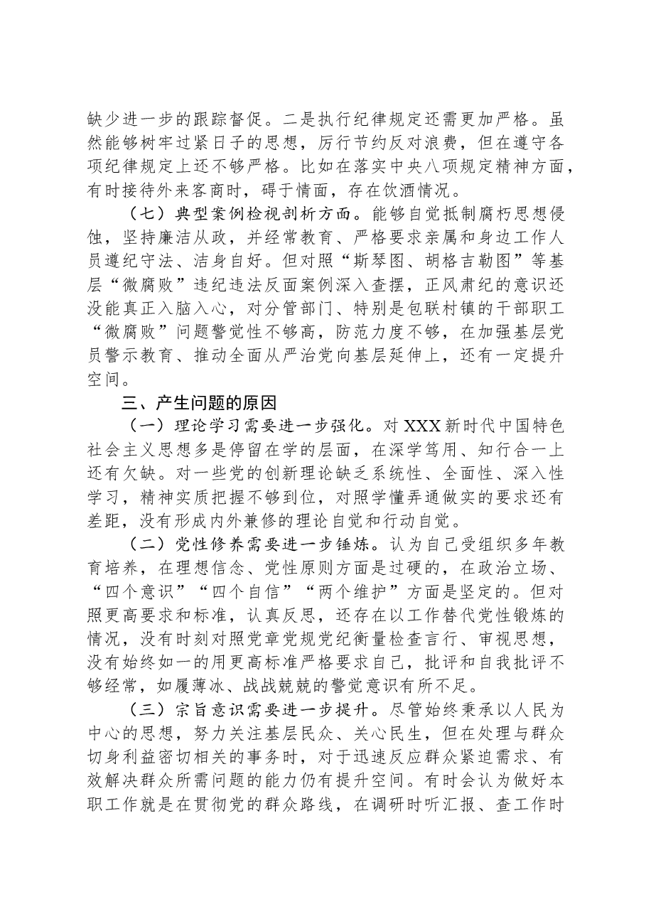 常务副县(旗)长主题教育民主生活会对照检查材料.docx,第4页预览