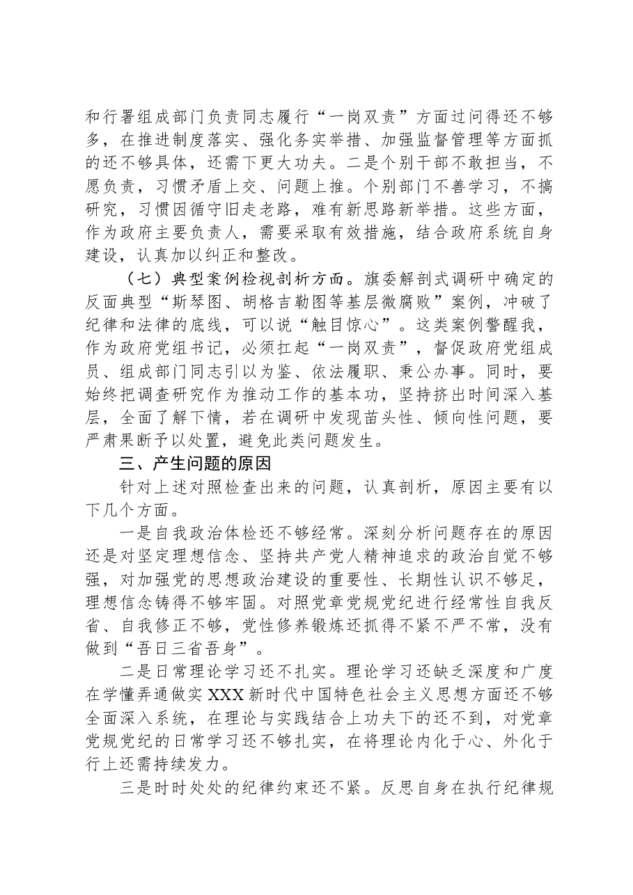 县(旗)长主题教育民主生活会对照检查材料.docx,第4页预览