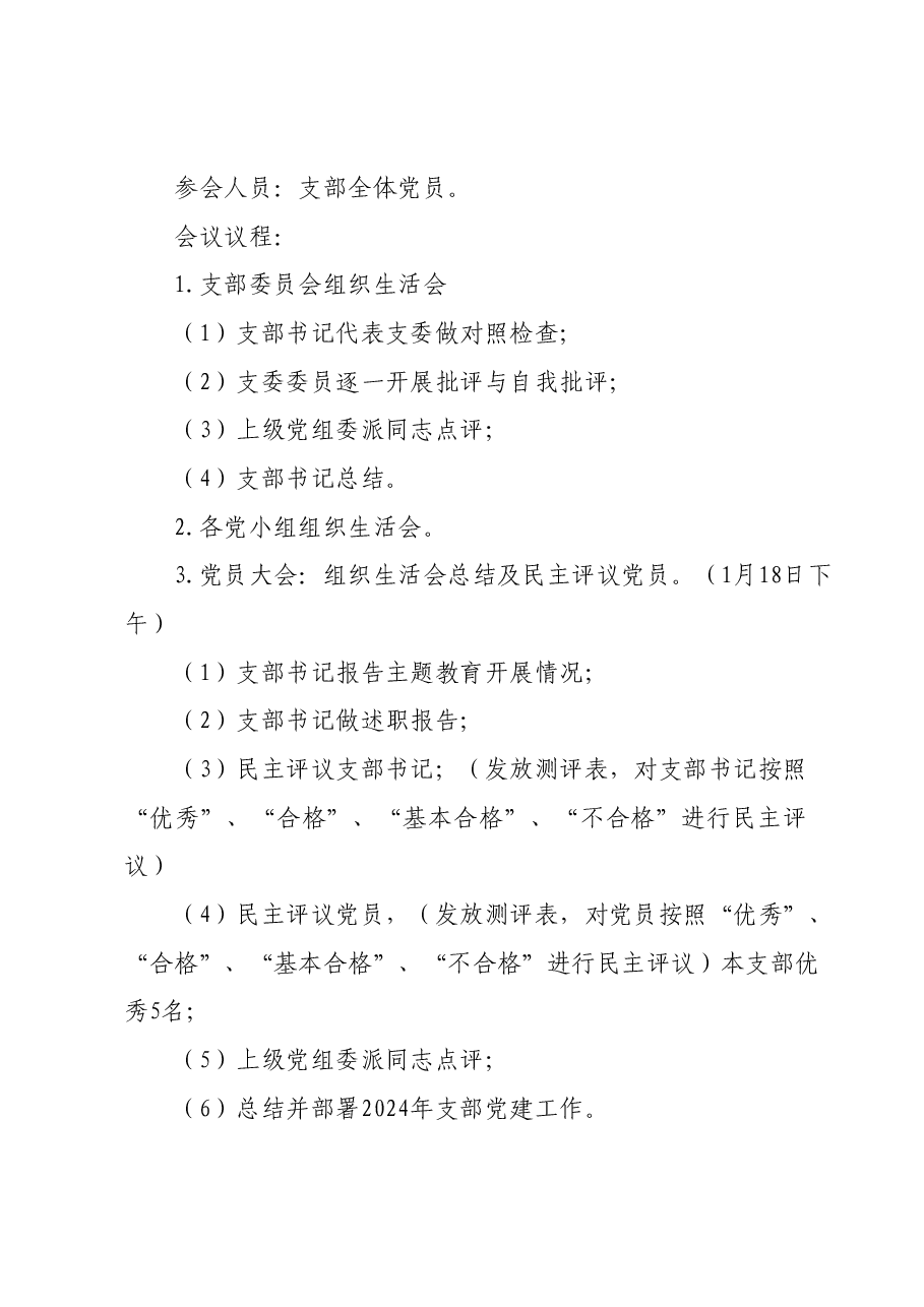 专题组织生活会和开展民主评议党员方案.docx,第4页预览