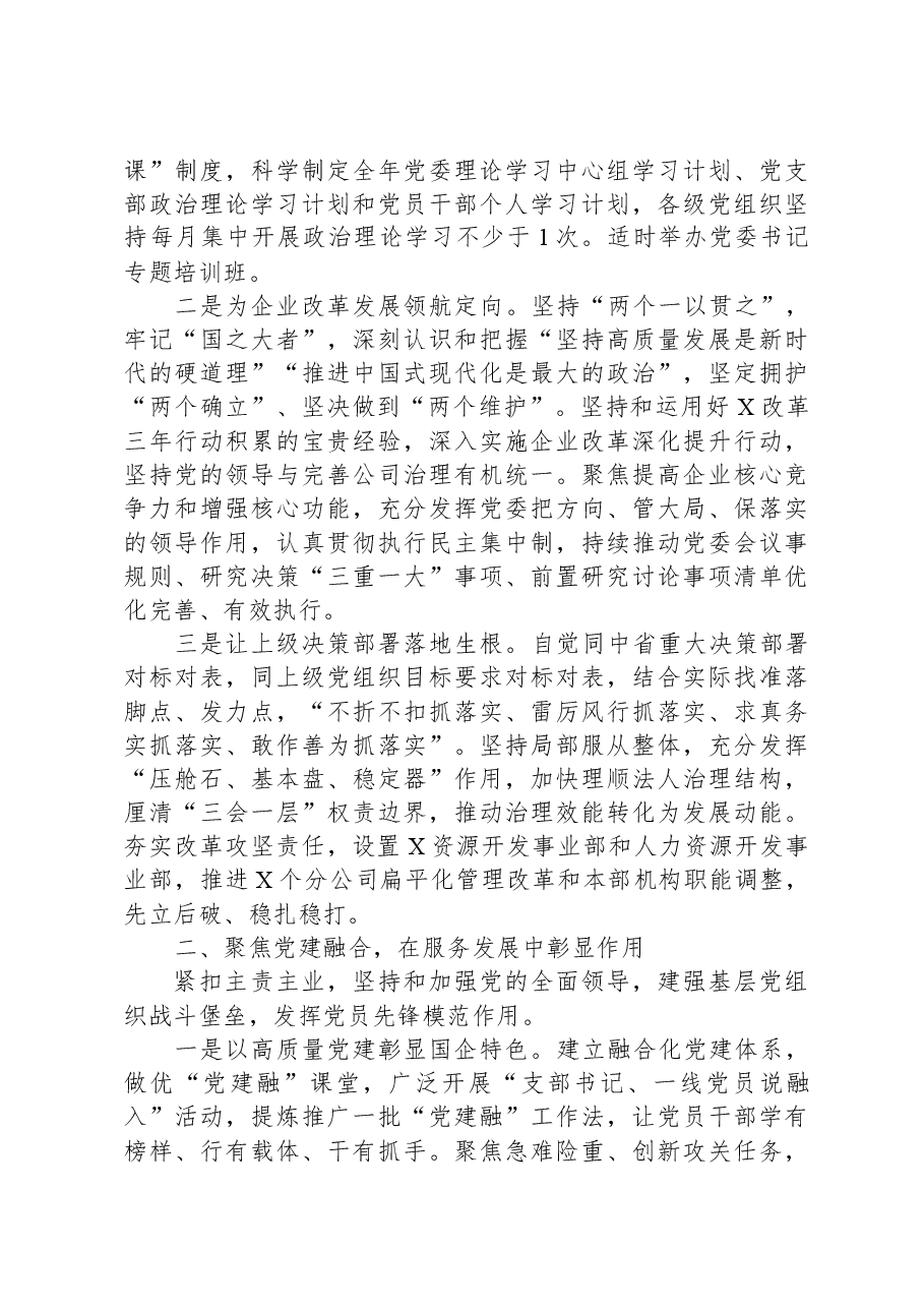 某国有企业公司2024年党建工作报告.docx,第3页预览