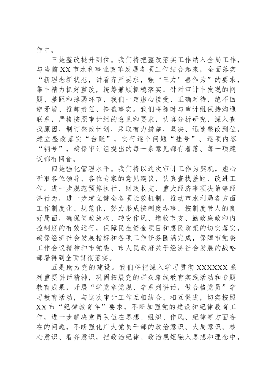 某市水利局经济责任审计表态发言.docx,第2页预览