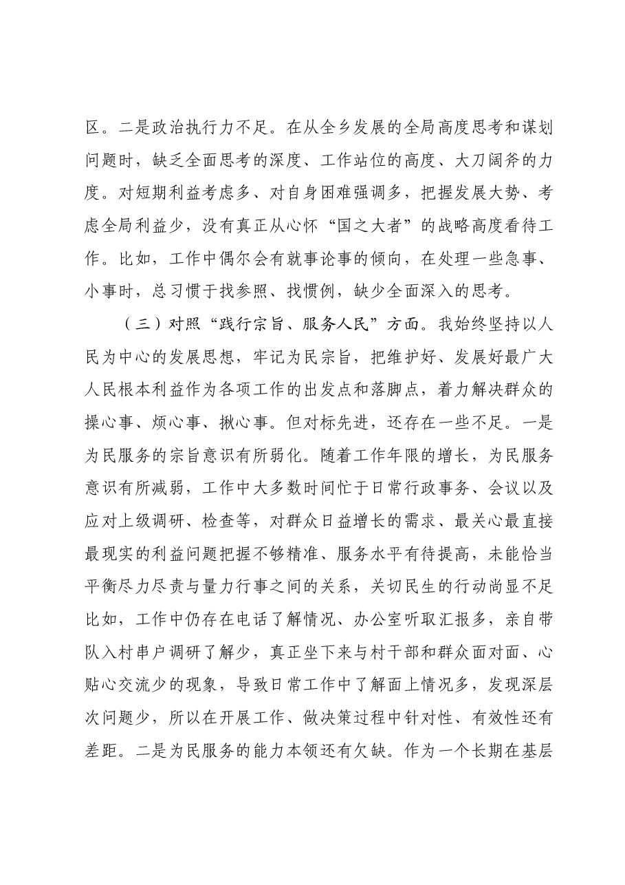 乡镇党委书记主题教育专题民主生活会资料.docx,第3页预览