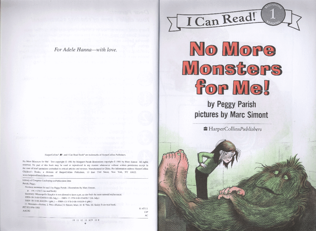 英语绘本no more monster for me!.pdf,第3页预览