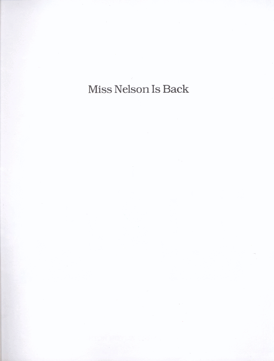 (英语早教五段名家)MISS NELSON IS BACK.pdf,第2页预览
