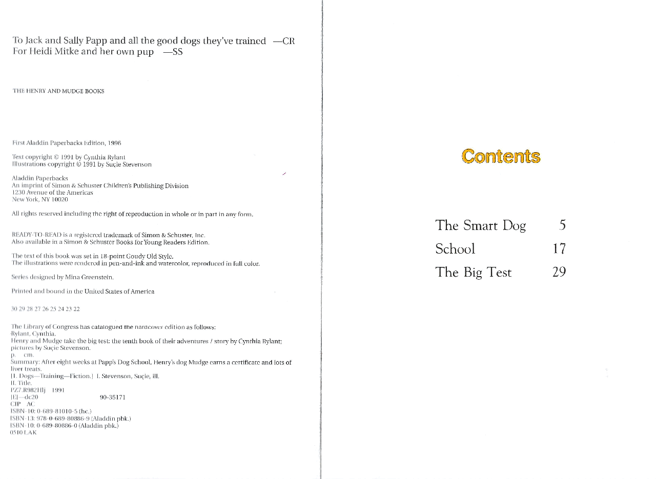 英语绘本07 Hanry and Mudge Take the Big Test .pdf,第3页预览
