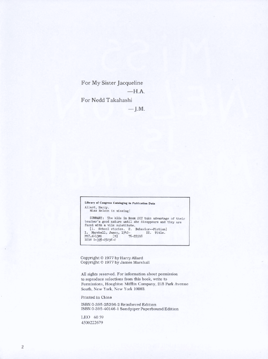 (英语早教五段名家)MISS NELSON is MISSING!.pdf,第3页预览