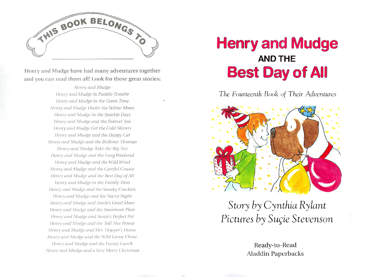 英语绘本01.Henry and Mudge and the Best Day of All .pdf,第2页预览