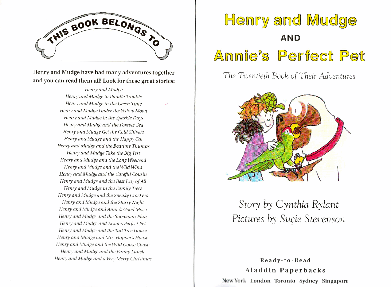英语绘本06 Henry and Mudge and Annie's Perfect Pet.pdf,第2页预览