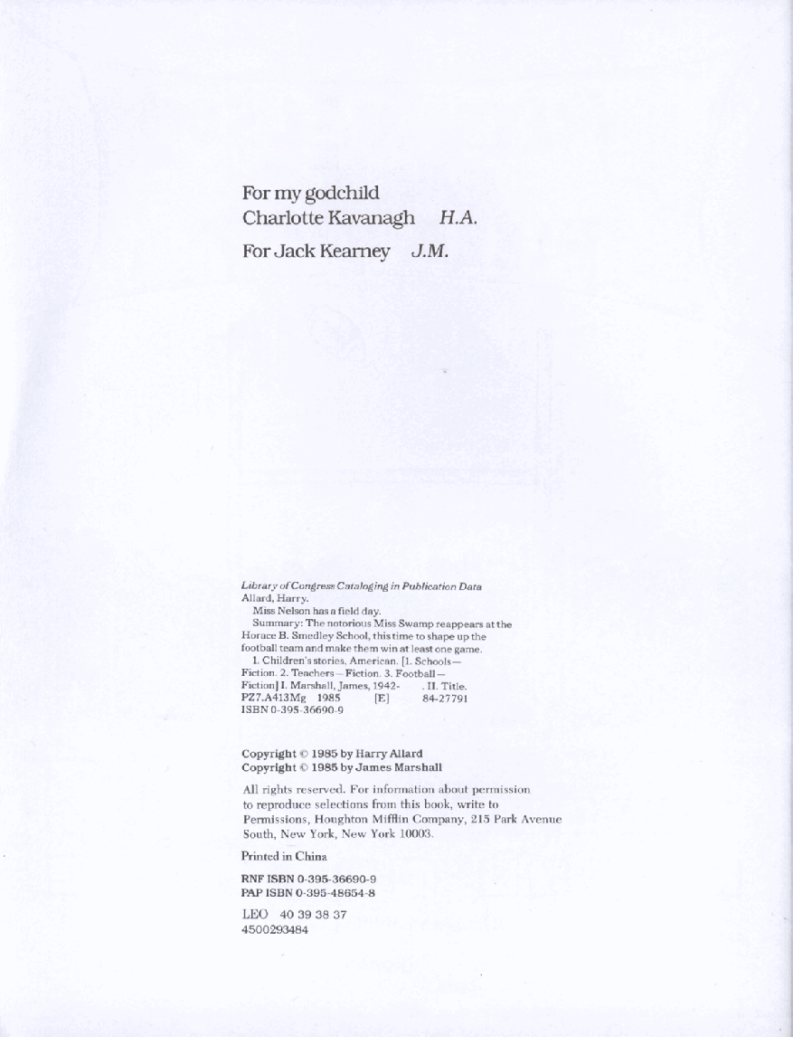 （英语早教五段名家）Miss Nelson Has a Field Day.pdf，第3页预览