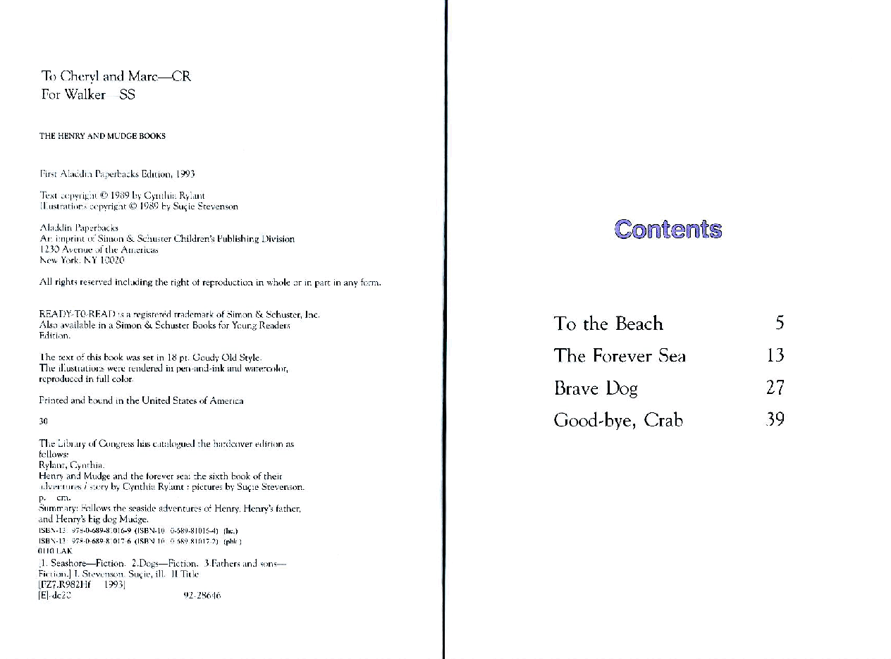 早教英语绘本06 Henry and Mudge and the Forever Sea (1989).pdf，第3页预览
