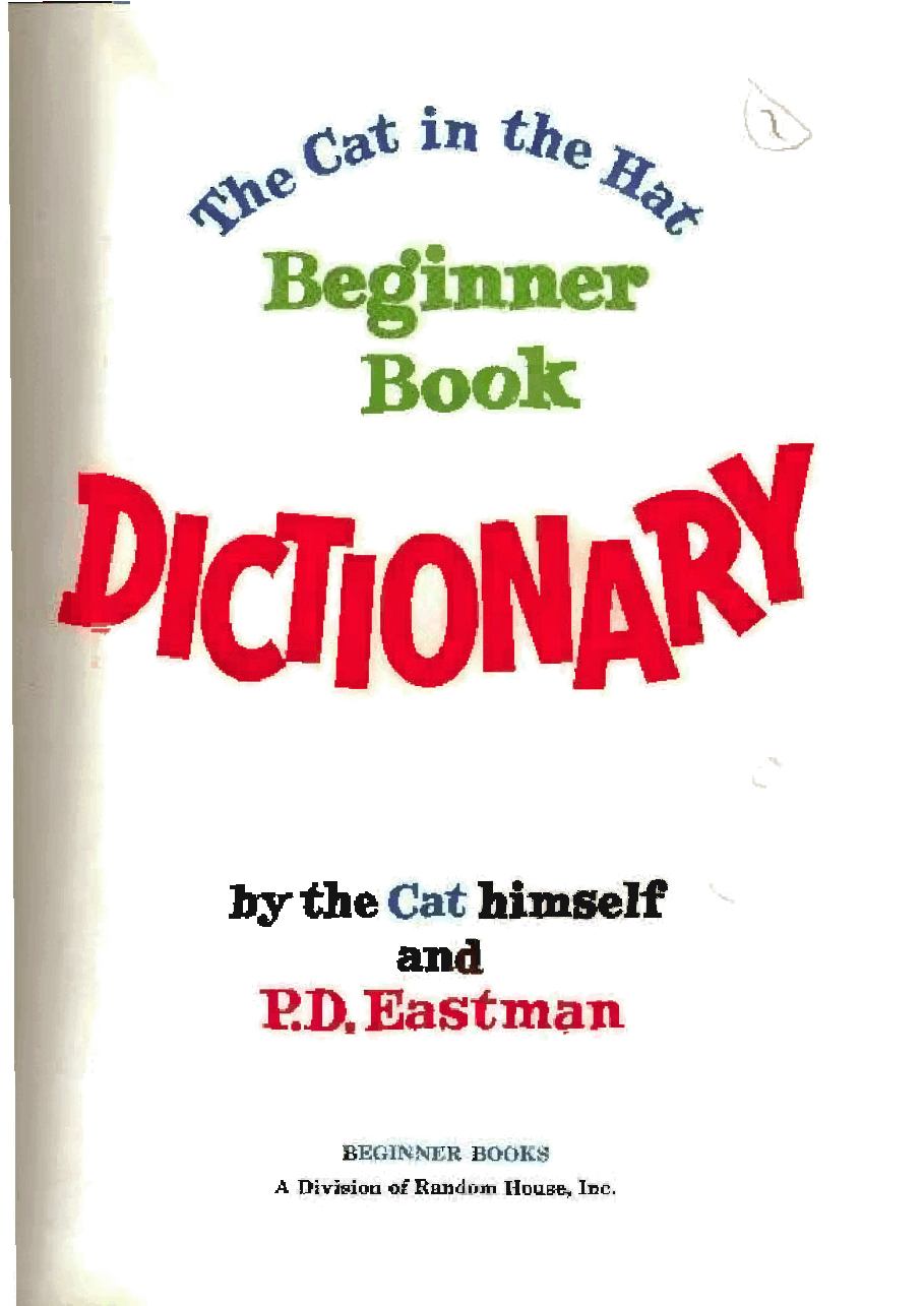 英语绘本1964 - The Cat In The Hat Dictionary For Beginners - Dr. Seuss.pdf,第2页预览
