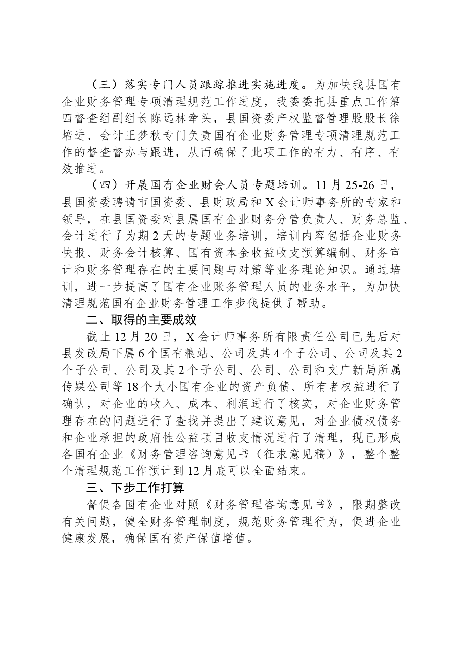 关于清理规范国有企业财务管理工作的总结.docx,第2页预览